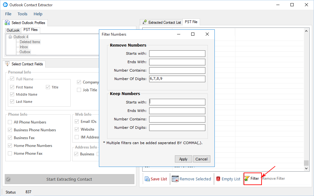 Outlook Contact Extractor